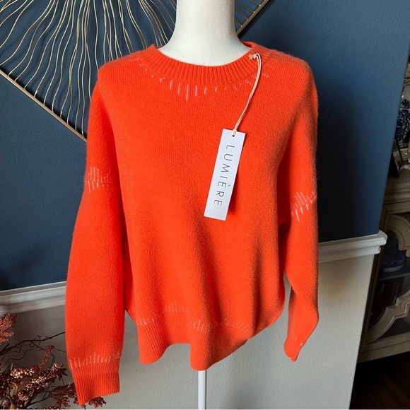 NWT Lumiere Bright Orange Sweater - Picture 1 of 9